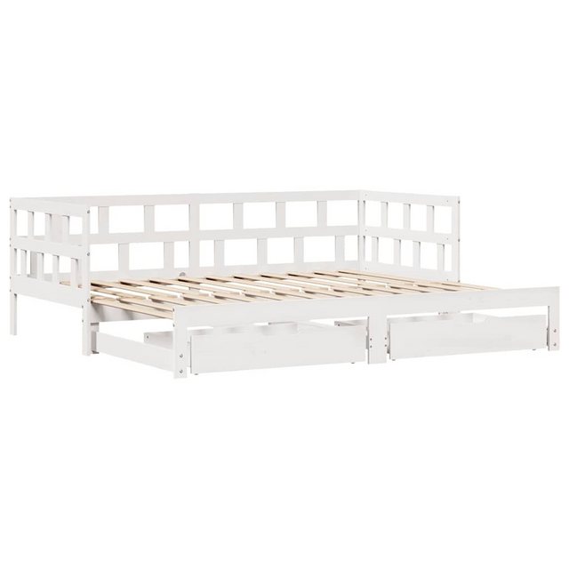 vidaXL Bett Tagesbett Ausziehbar mit Schubladen ohne Matratze Weiß 80x200cm günstig online kaufen