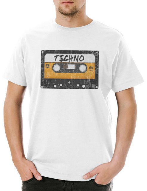 Urban Backwoods Print-Shirt Tape Techno Herren T-Shirt Kassette Cassette MC günstig online kaufen