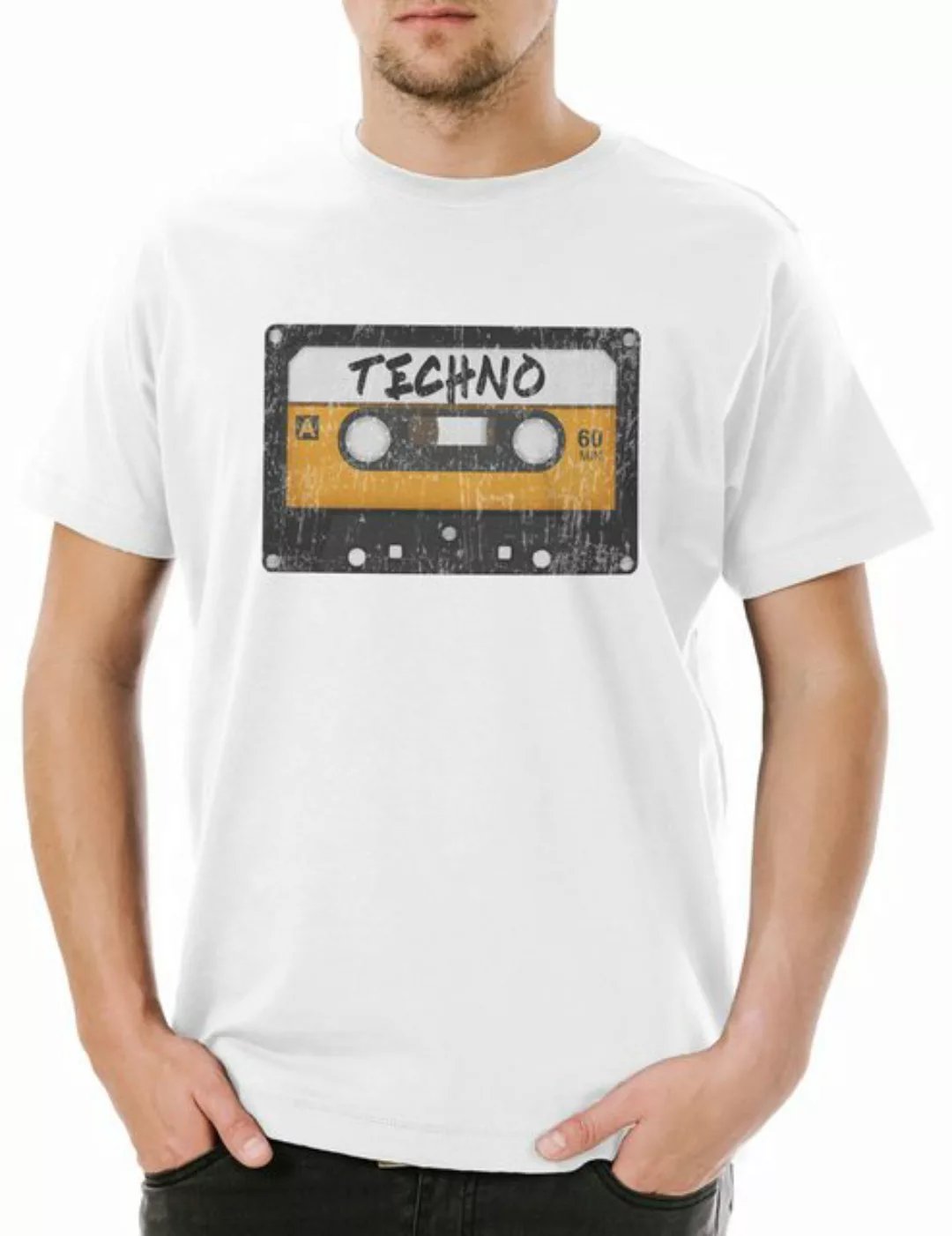 Urban Backwoods Print-Shirt Tape Techno Herren T-Shirt Kassette Cassette MC günstig online kaufen