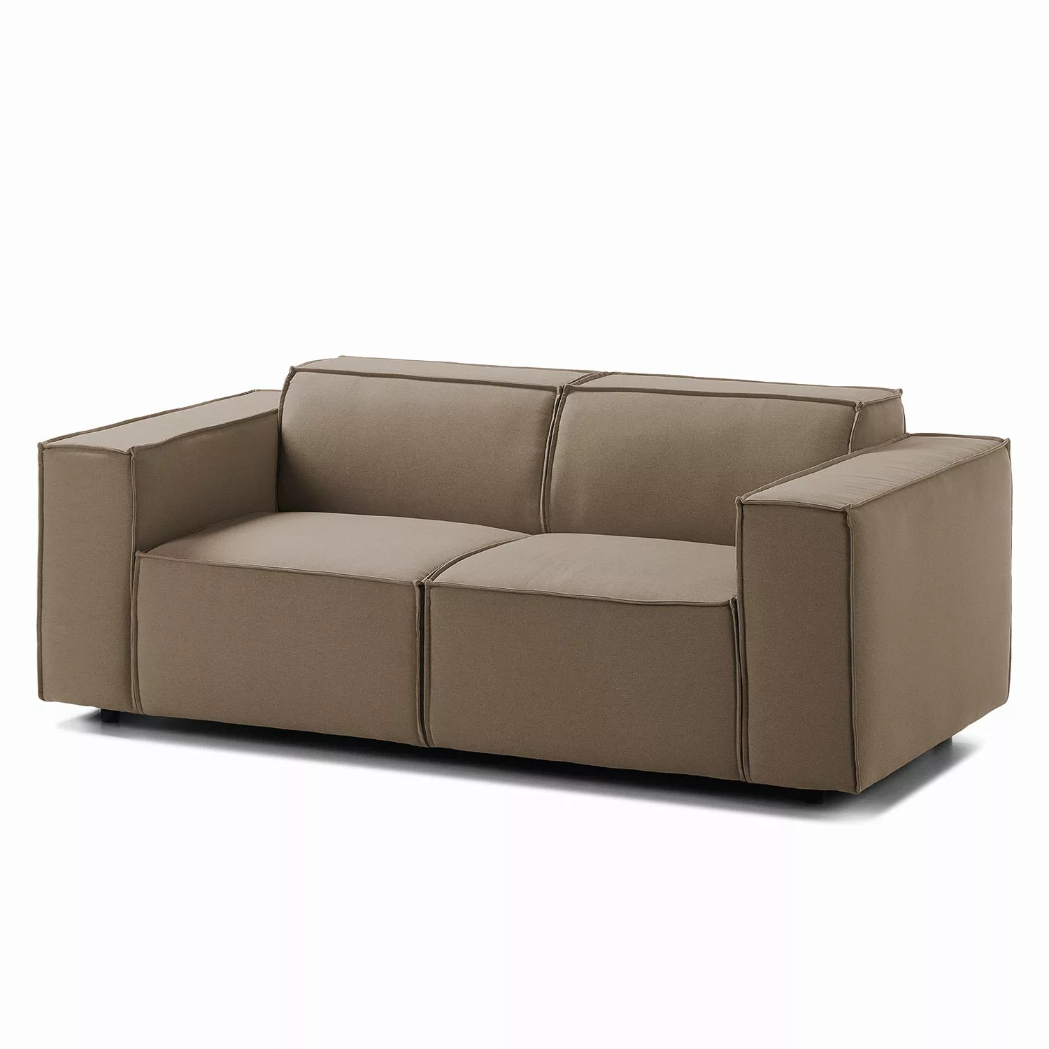 home24 Sofa Kinx 2-Sitzer Cappuccino Strukturstoff 189x72x96 cm (BxHxT) Mod günstig online kaufen