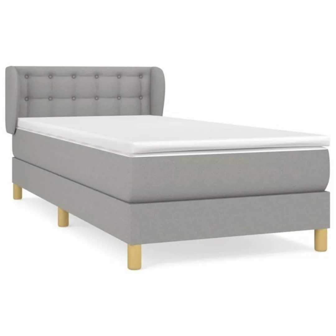 vidaXL Bettgestell Boxspringbett mit Matratze Hellgrau 80x200 cm Stoff Bett günstig online kaufen