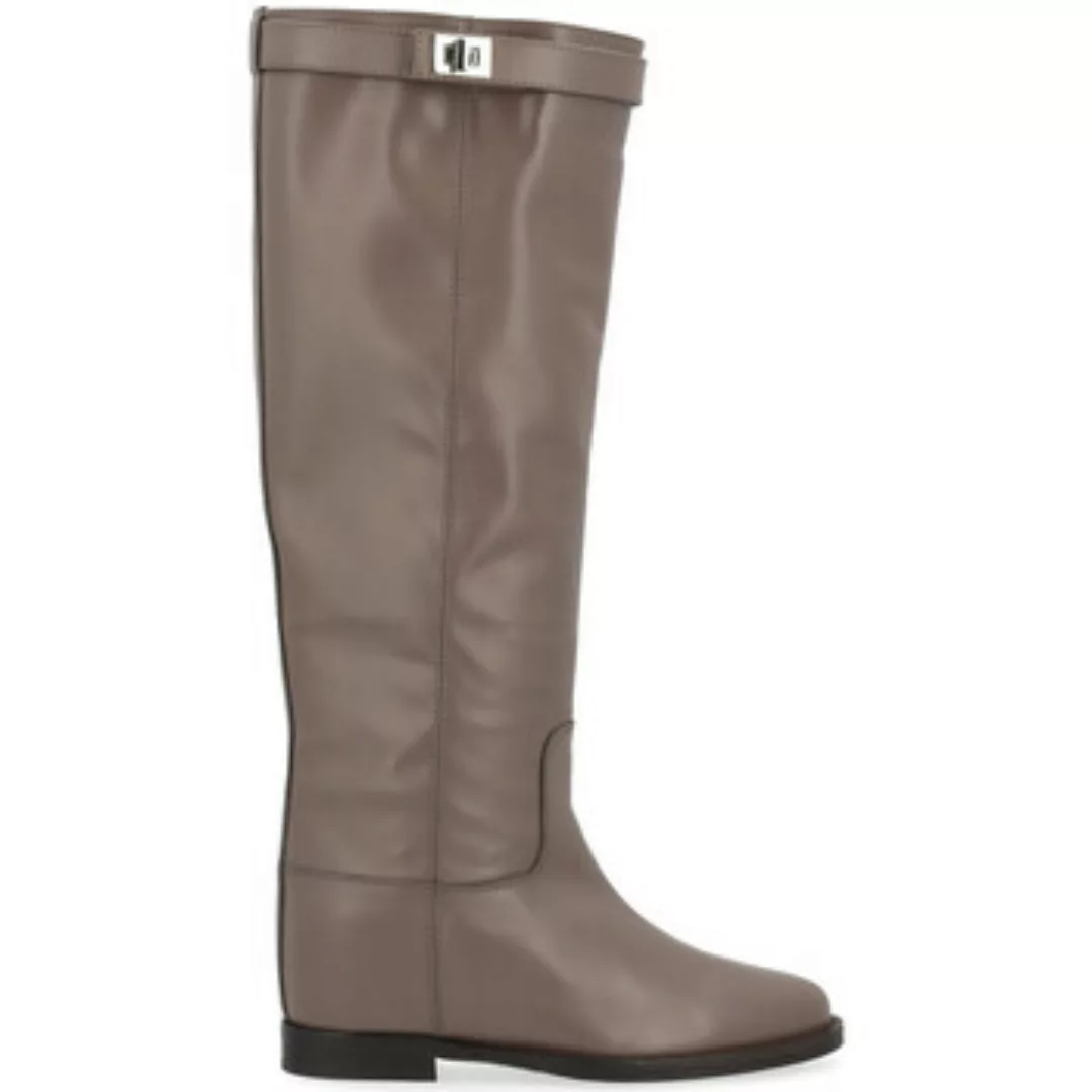 Via Roma 15  Damenstiefel Stiefel  taupe mit silbernem Vorhängeschloss günstig online kaufen