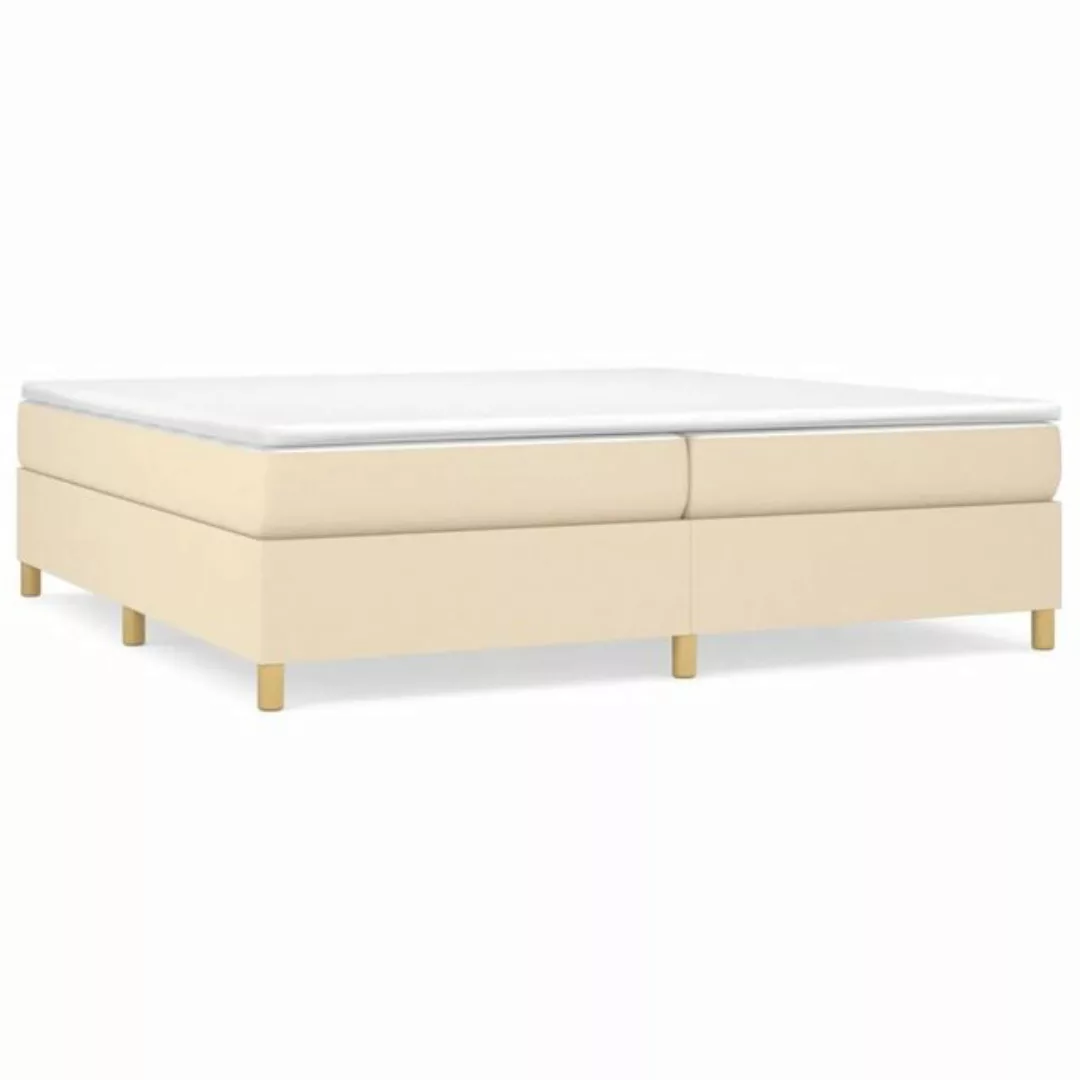 furnicato Bett Boxspringbett mit Matratze Creme 200x200 cm Stoff günstig online kaufen