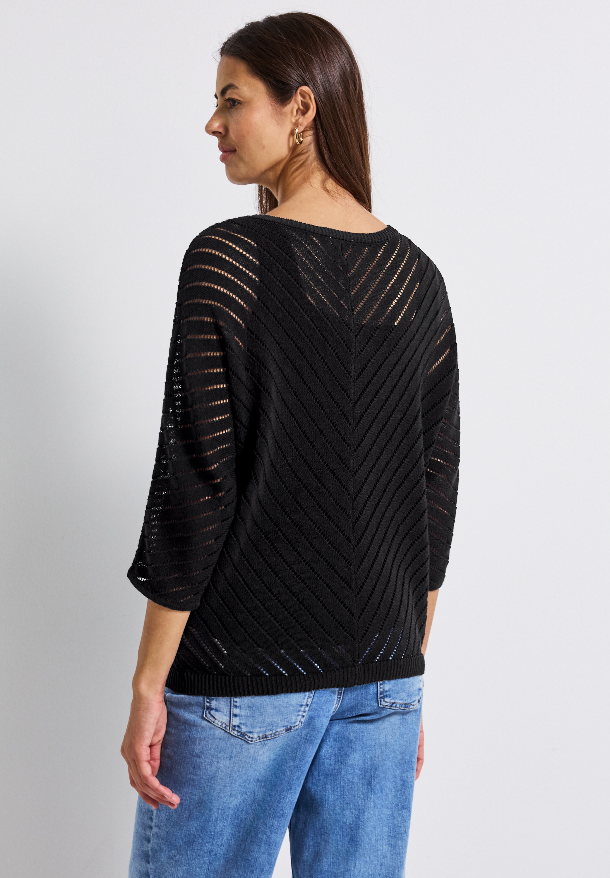 STREET ONE Strickpullover, mit durchscheinenden Häkel-Details und grafische günstig online kaufen