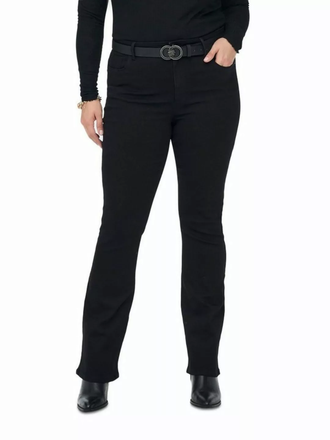 Carmakoma by Only Damen Jeans CARSALLY - Flared Fit - Schwarz - Black - Plu günstig online kaufen