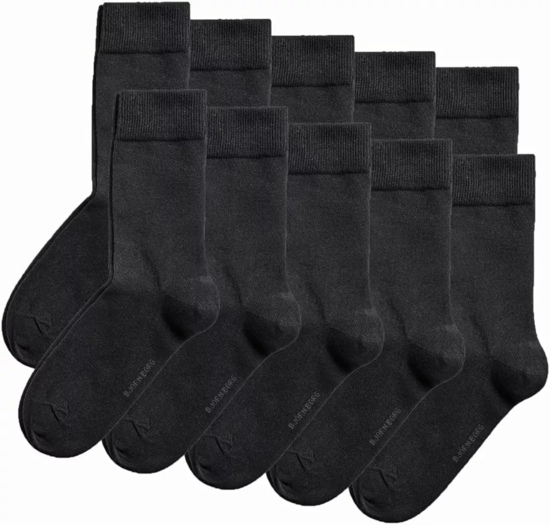 Bjorn Borg 10-Pack Socken Schwarz - Größe 36-40 günstig online kaufen