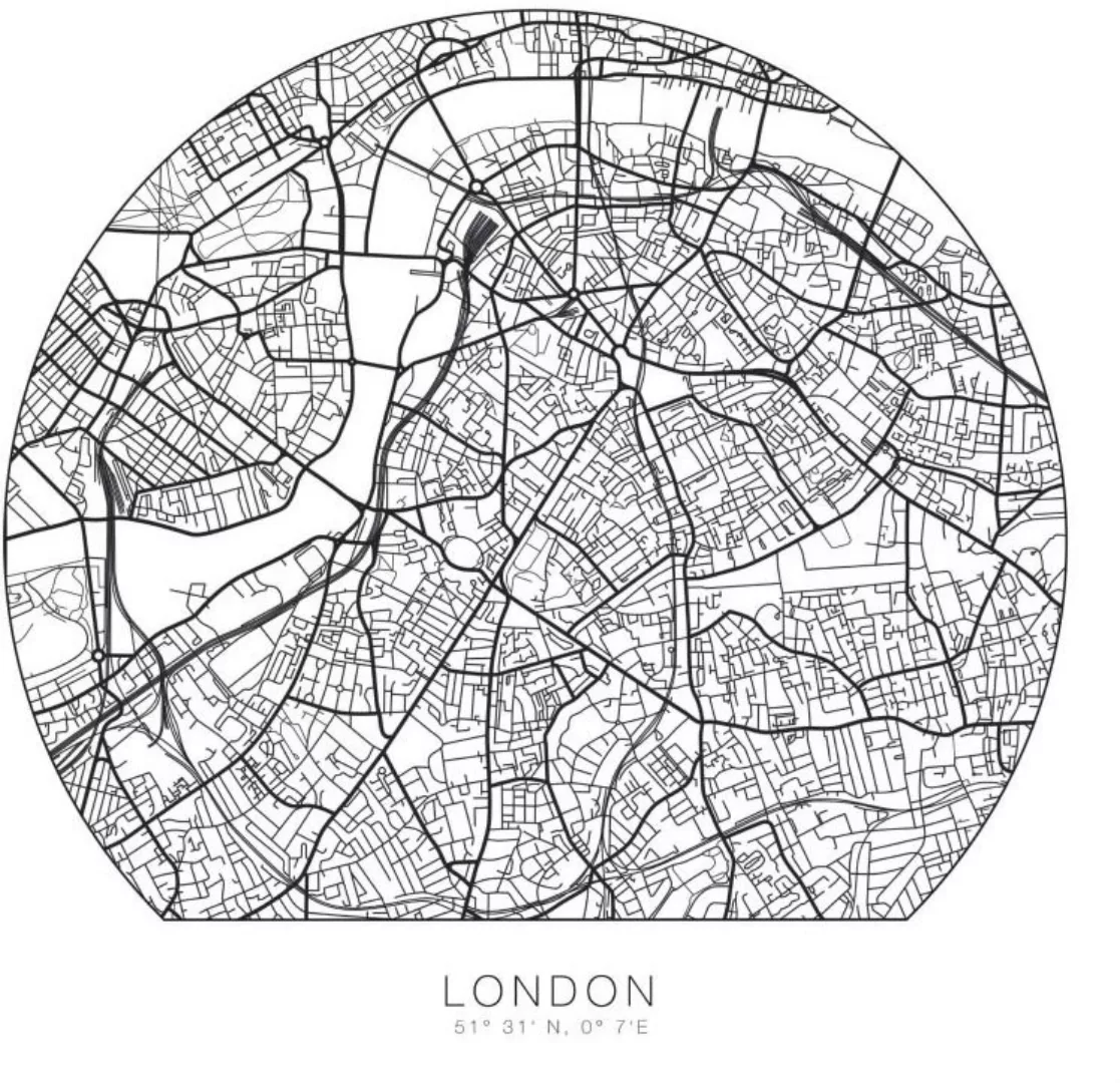 Wall-Art Wandtattoo "London Stadtplan selbstklebend", (1 St.) günstig online kaufen