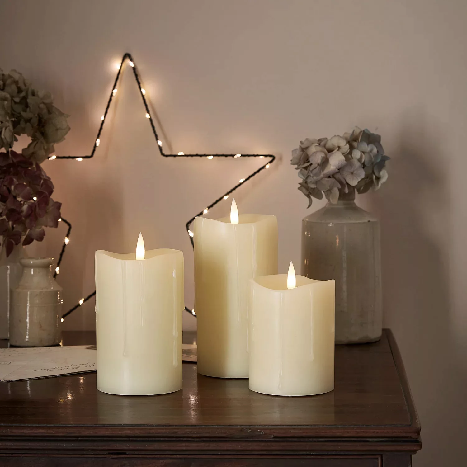 TruGlow® LED Kerzen Trio mit Wachstropfen günstig online kaufen