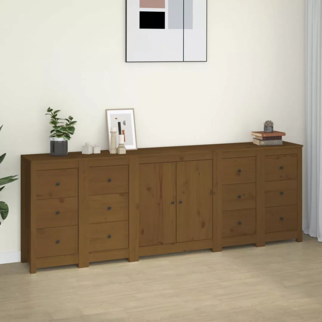 Vidaxl 5-tlg. Sideboard-set Honigbraun Massivholz Kiefer günstig online kaufen