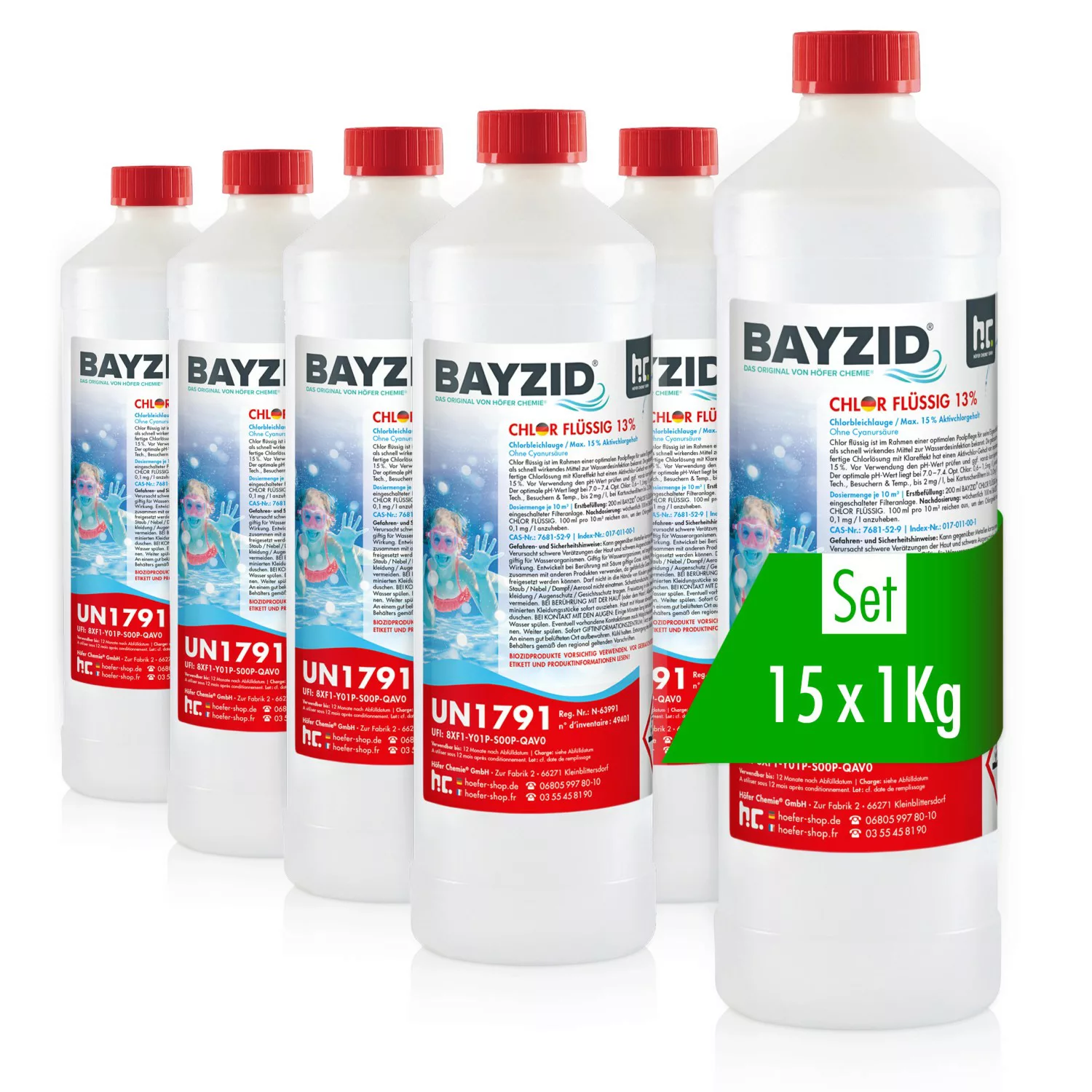 Bayzid Chlor 13% Flüssig für Pools 15 x 1kg günstig online kaufen