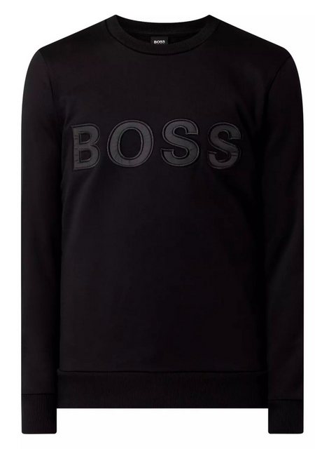 BOSS Sweatshirt Stadler 48 Sweater Rippbündchen und ein tonales Logo auf de günstig online kaufen