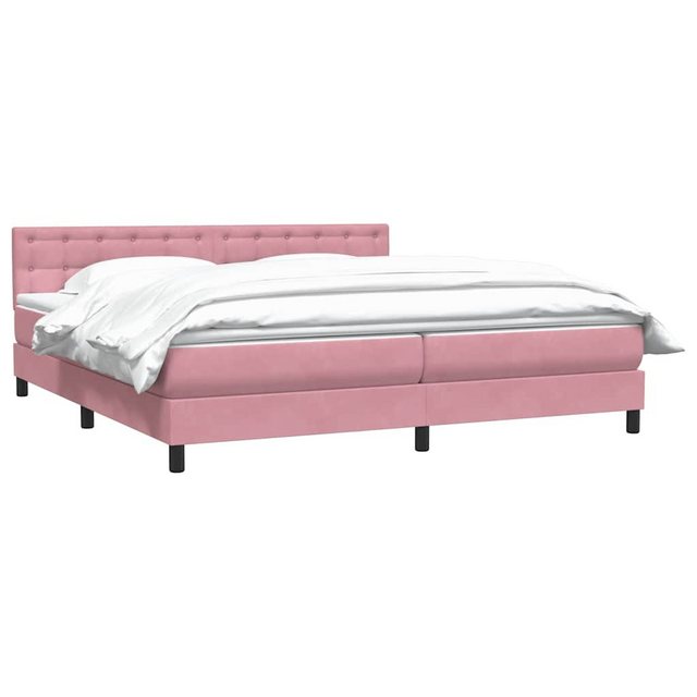 vidaXL Bett Boxspringbett mit Matratze Rosa 180x220 cm Samt günstig online kaufen