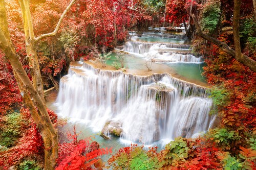 Papermoon Fototapete »Huay Mae Kamin Autumn Waterfall« günstig online kaufen