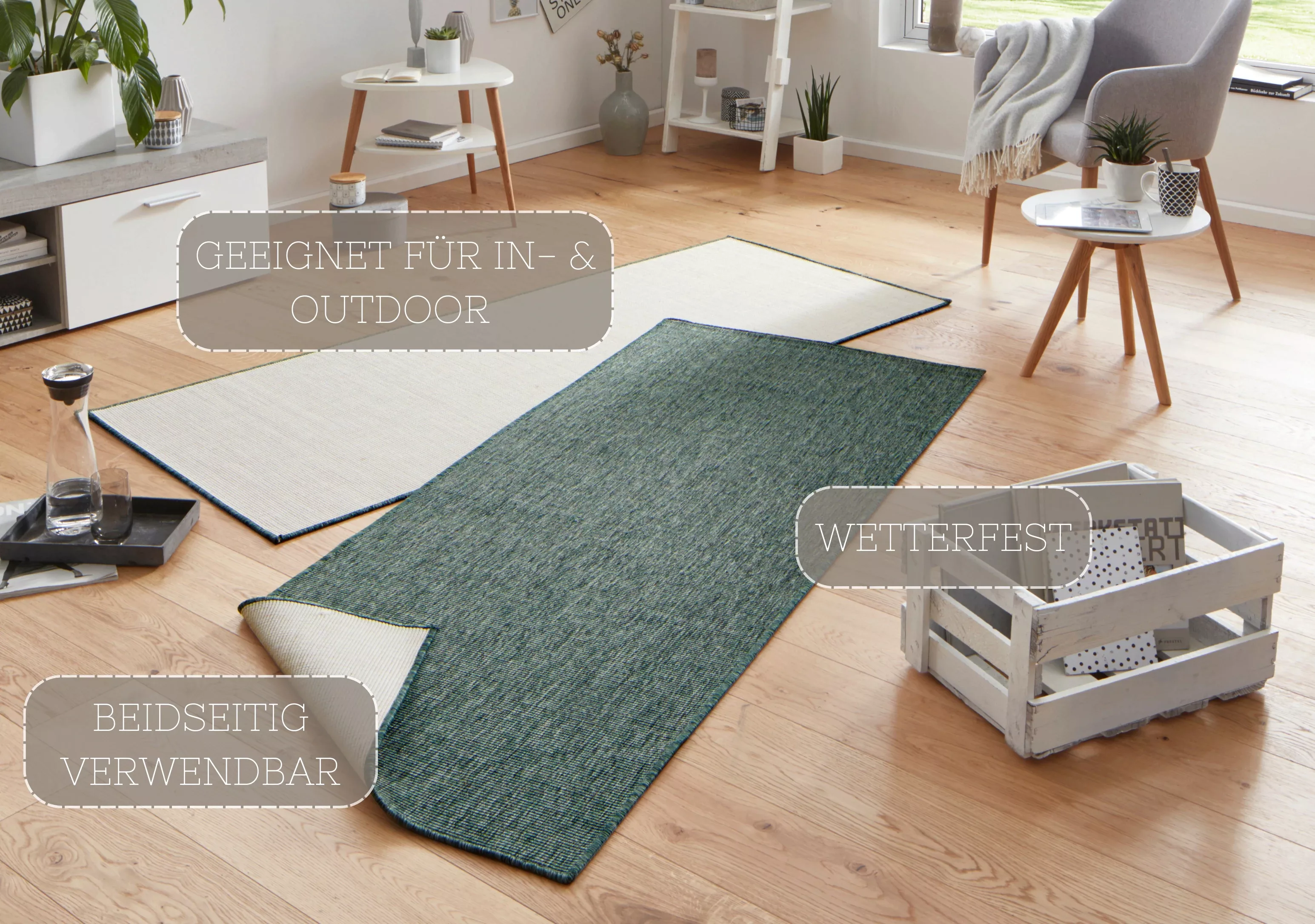 NORTHRUGS Teppich »Miami Wendeteppich«, rechteckig, 5 mm Höhe, In-& Outdoor günstig online kaufen