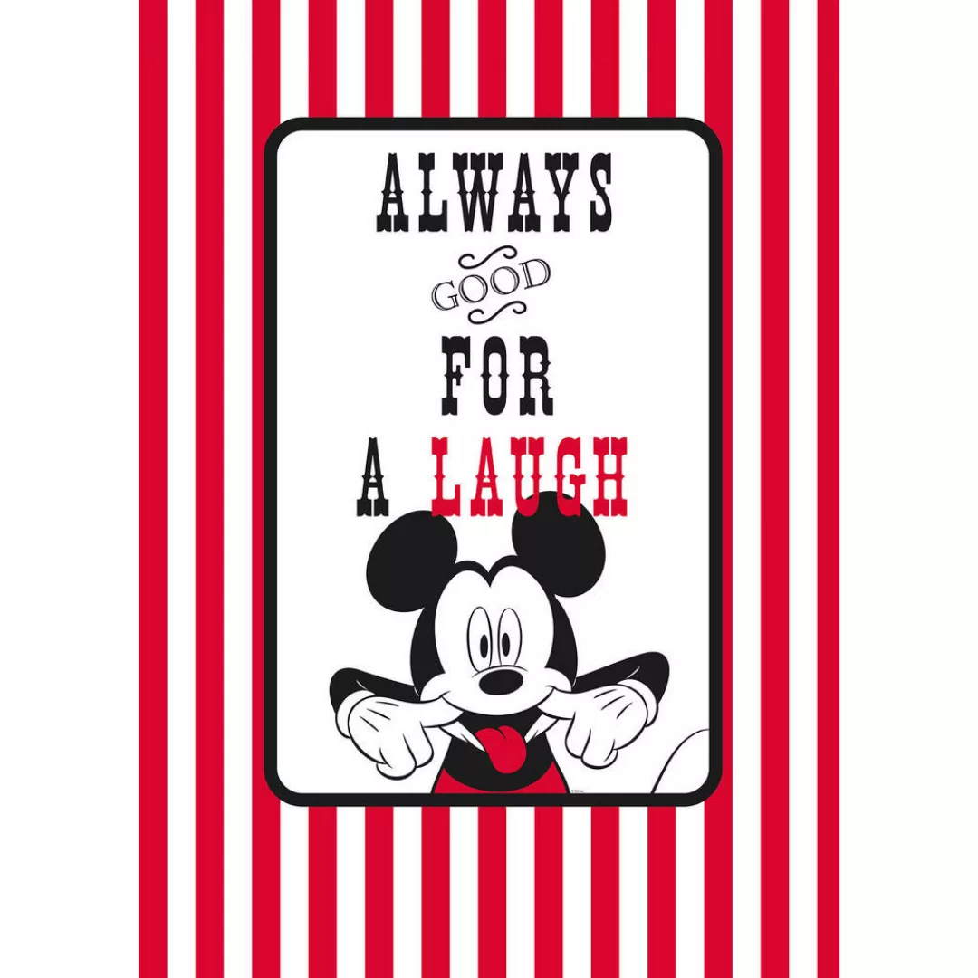 KOMAR Wandbild - Mickey Mouse Laugh - Größe: 50 x 70 cm mehrfarbig Gr. one günstig online kaufen