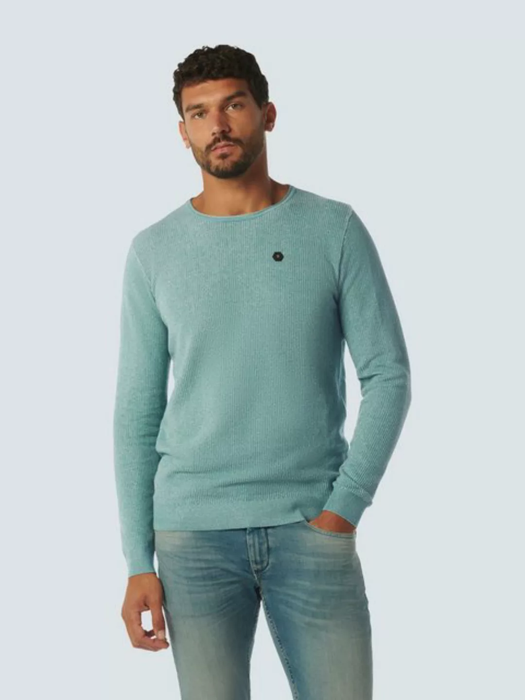 NO EXCESS Strickpullover Pullover Crewneck 2 Coloured Jacquard günstig online kaufen