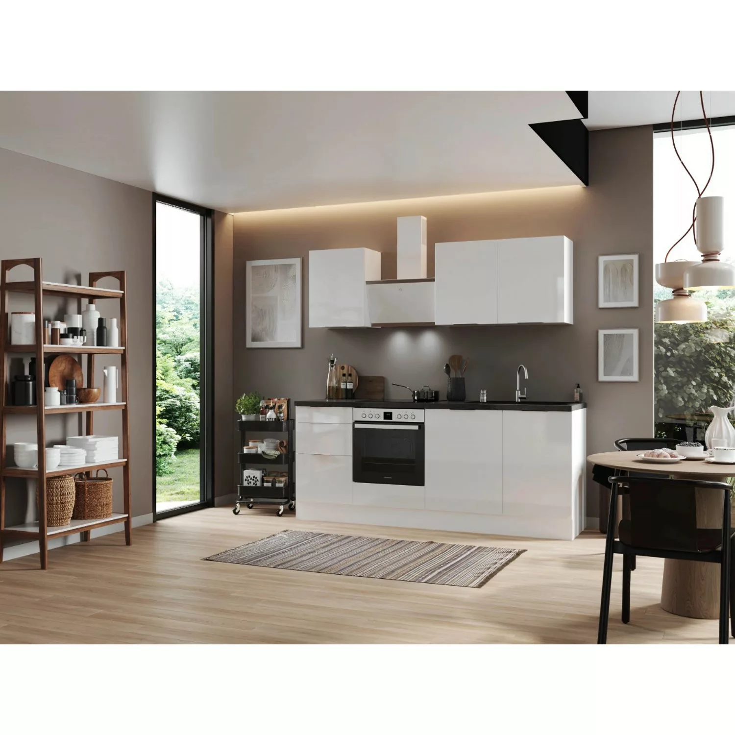 Respekta Selection Küchenzeile Elisabeth RS220WWH 220 cm Weiß günstig online kaufen