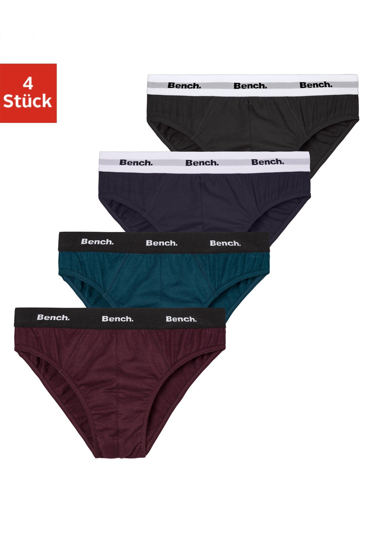 Bench. Slip (Packung, 4-St) mit kontrastfarbigem günstig online kaufen