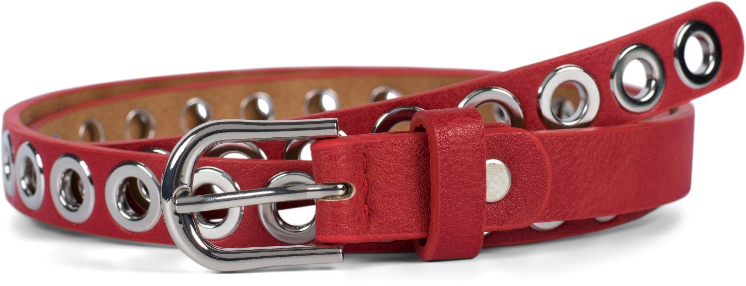 styleBREAKER Nietengürtel Schmaler Gürtel mit Lochnieten günstig online kaufen