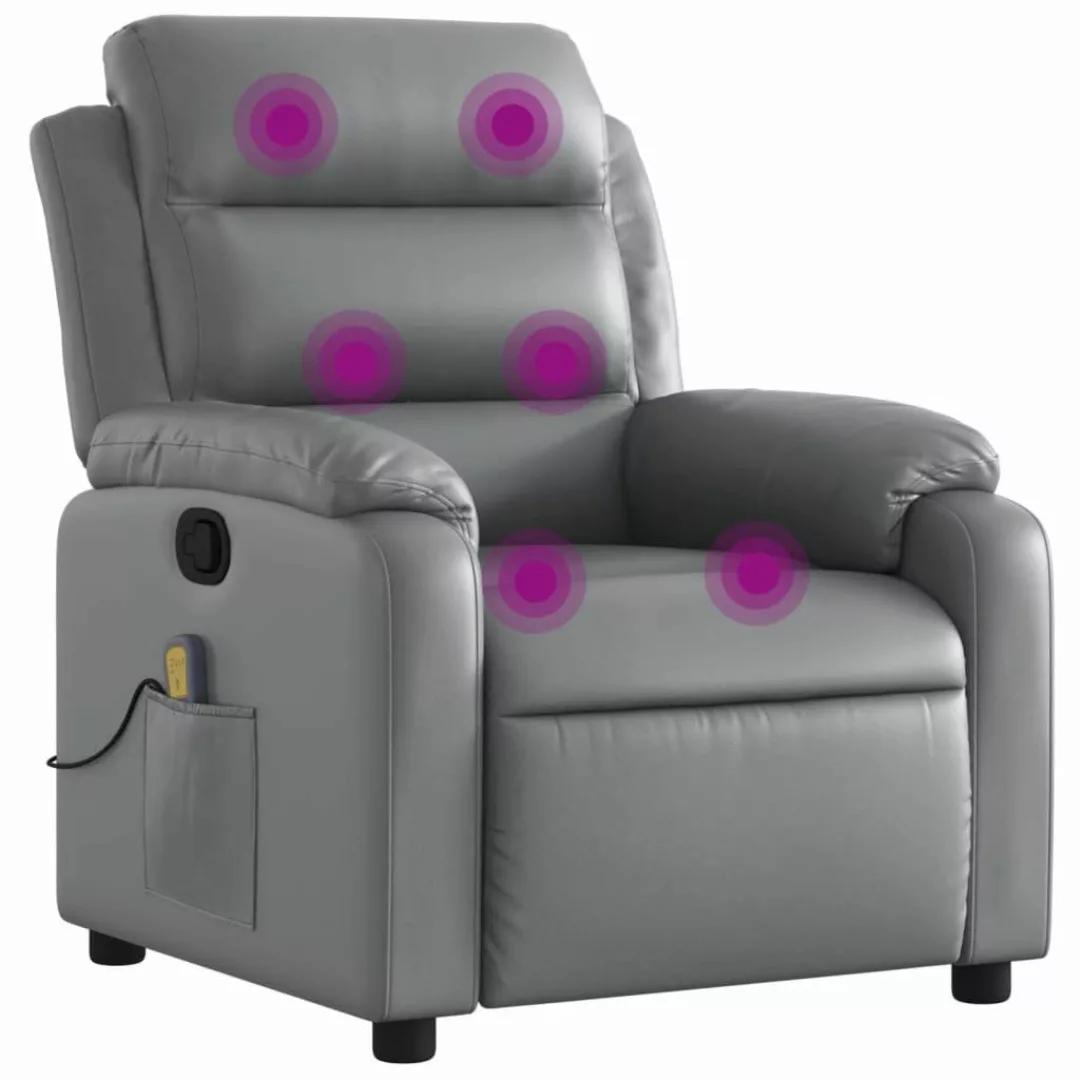 vidaXL Sessel Massagesessel Grau Kunstleder (1-St) günstig online kaufen