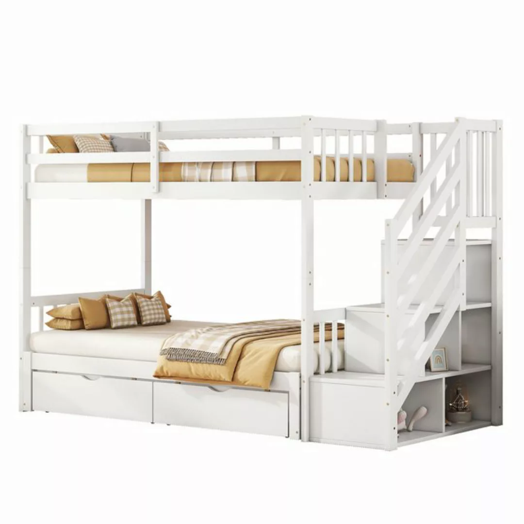 HAUSS SPOLE Etagenbett 90x200cm mit Ausziehbett, Aufbewahrungstreppe, 2 Sch günstig online kaufen