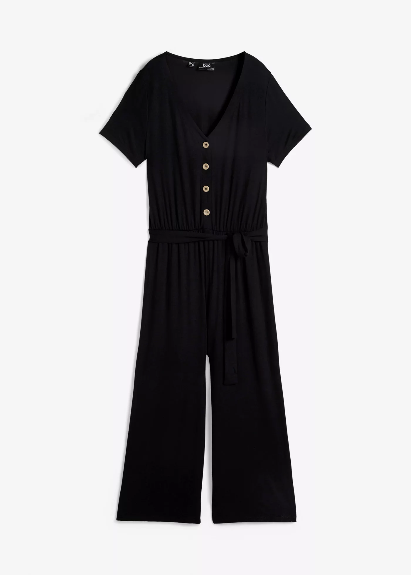 Jersey-Jumpsuit mit V-Ausschnitt, kurzarm günstig online kaufen