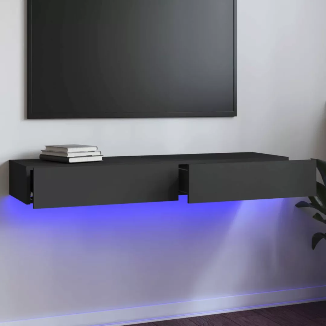 Vidaxl Tv-schrank Mit Led-leuchten Grau 120x35x15,5 Cm günstig online kaufen