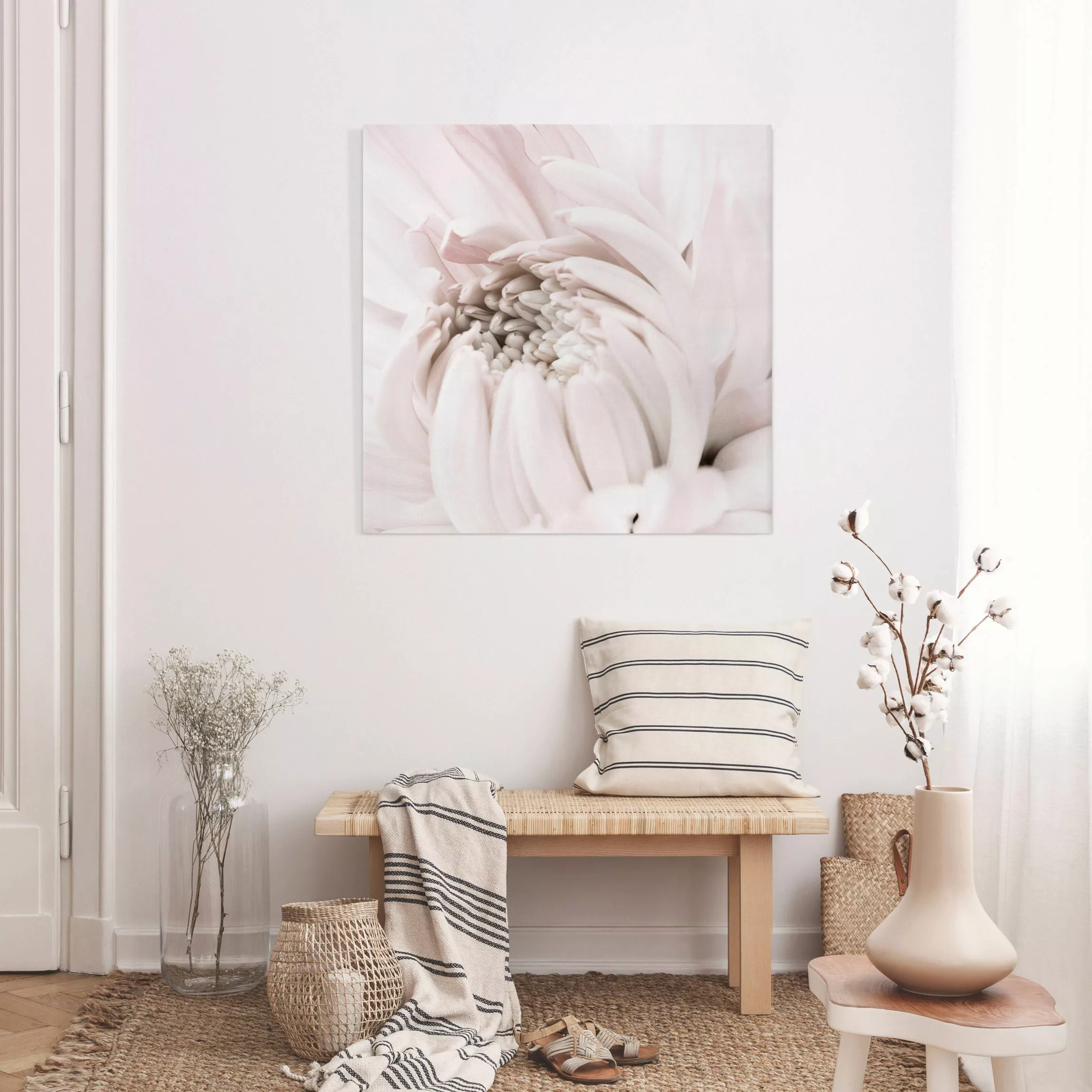 Leinwandbild Chrysantheme in Altrosa I günstig online kaufen