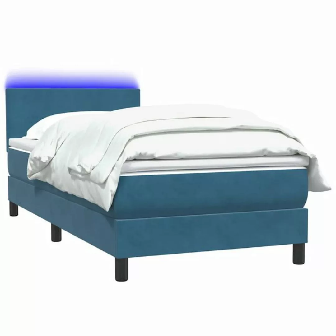 vidaXL Bett Boxspringbett mit Matratze Dunkelblau 80x210 cm Samt günstig online kaufen