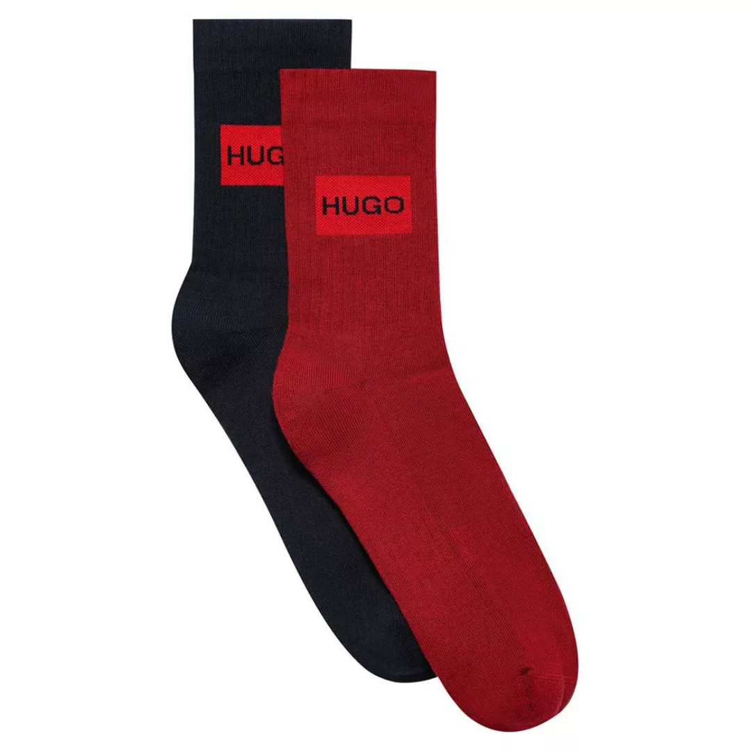 Hugo Qs Rib Lab Col Cc Socken 2 Paare EU 43-46 Open Red günstig online kaufen