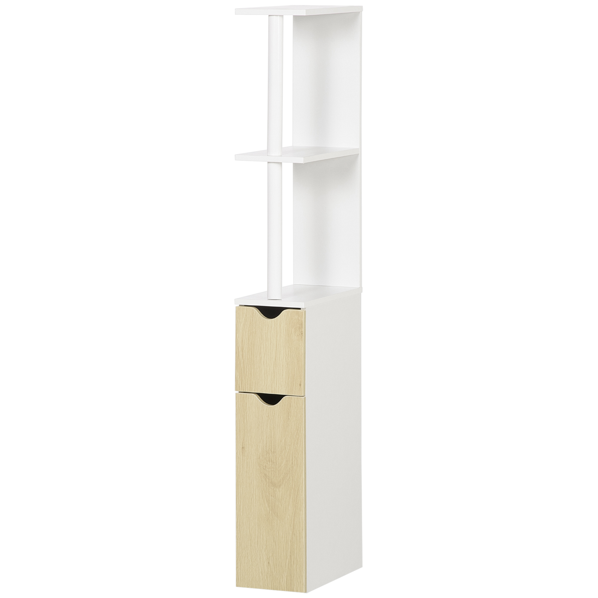 Kleankin Colonna Bagno mit 2 Regalen und 2 Schränken, Hochschränk für Badez günstig online kaufen