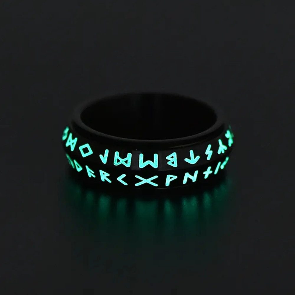 Eyecatcher Fingerring Drehbarer Edelstahlring mit leuchtenden günstig online kaufen