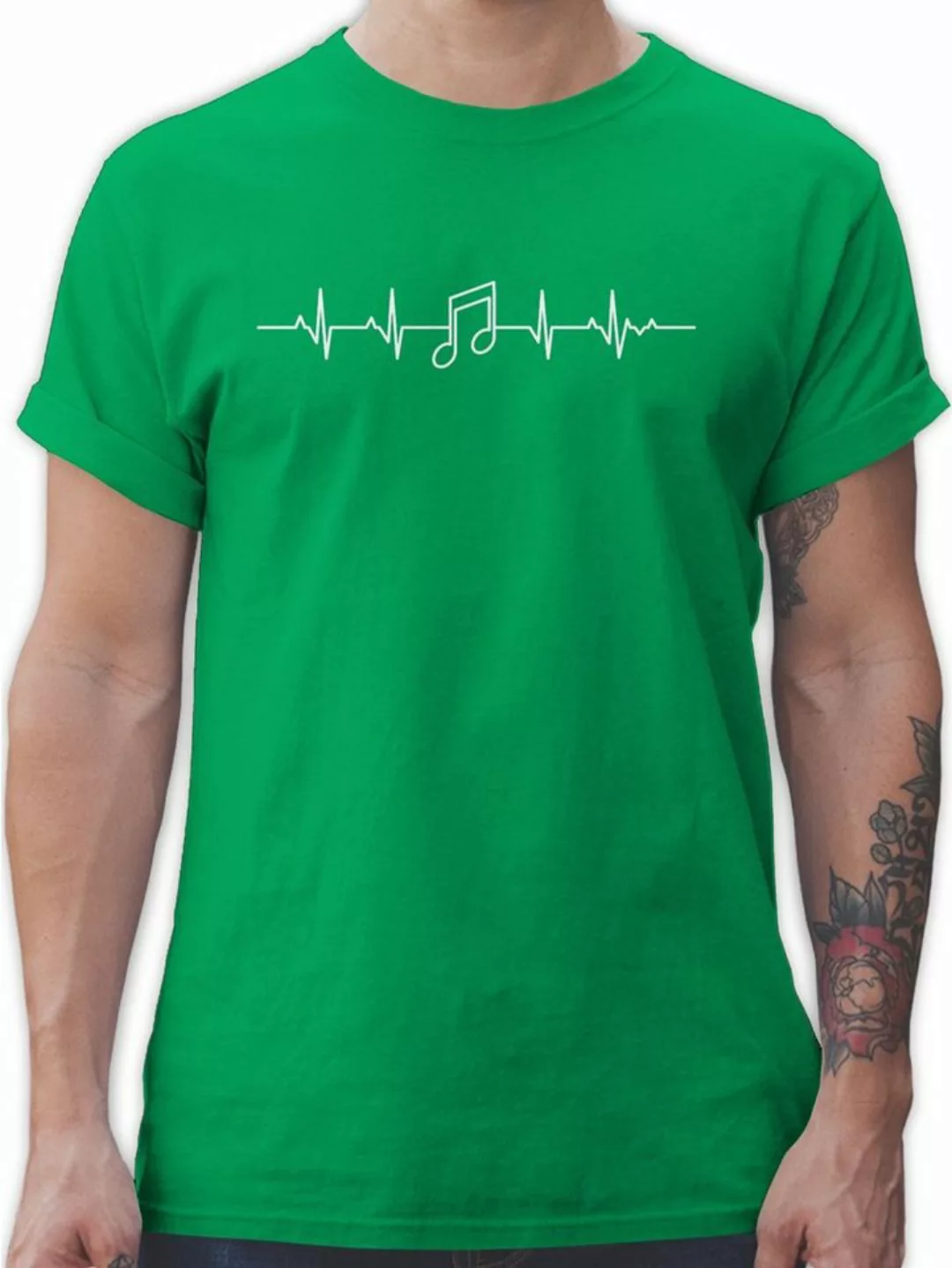 Shirtracer T-Shirt Herzschlag Musik Note Symbol und Zeichen Outfit günstig online kaufen