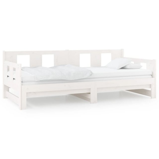 vidaXL Gästebett Tagesbett Gästebett Ausziehbar Weiß Massivholz Kiefer 2x90 günstig online kaufen