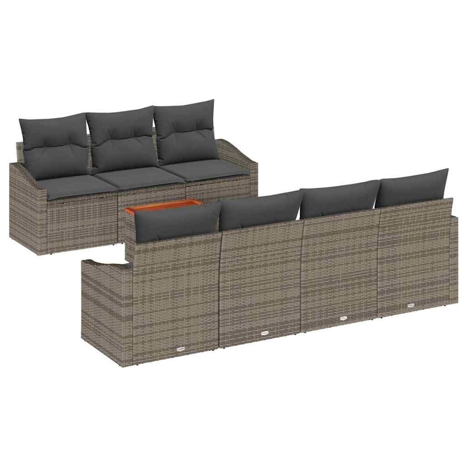 vidaXL Garten-Sofa-Set 8-Tlg Grau 3356459 günstig online kaufen