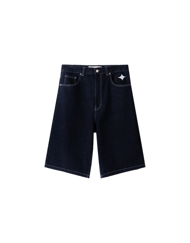 Bershka Jeans-Bermudashorts La Galaxy Mit Stickerei Damen 42 Blau günstig online kaufen