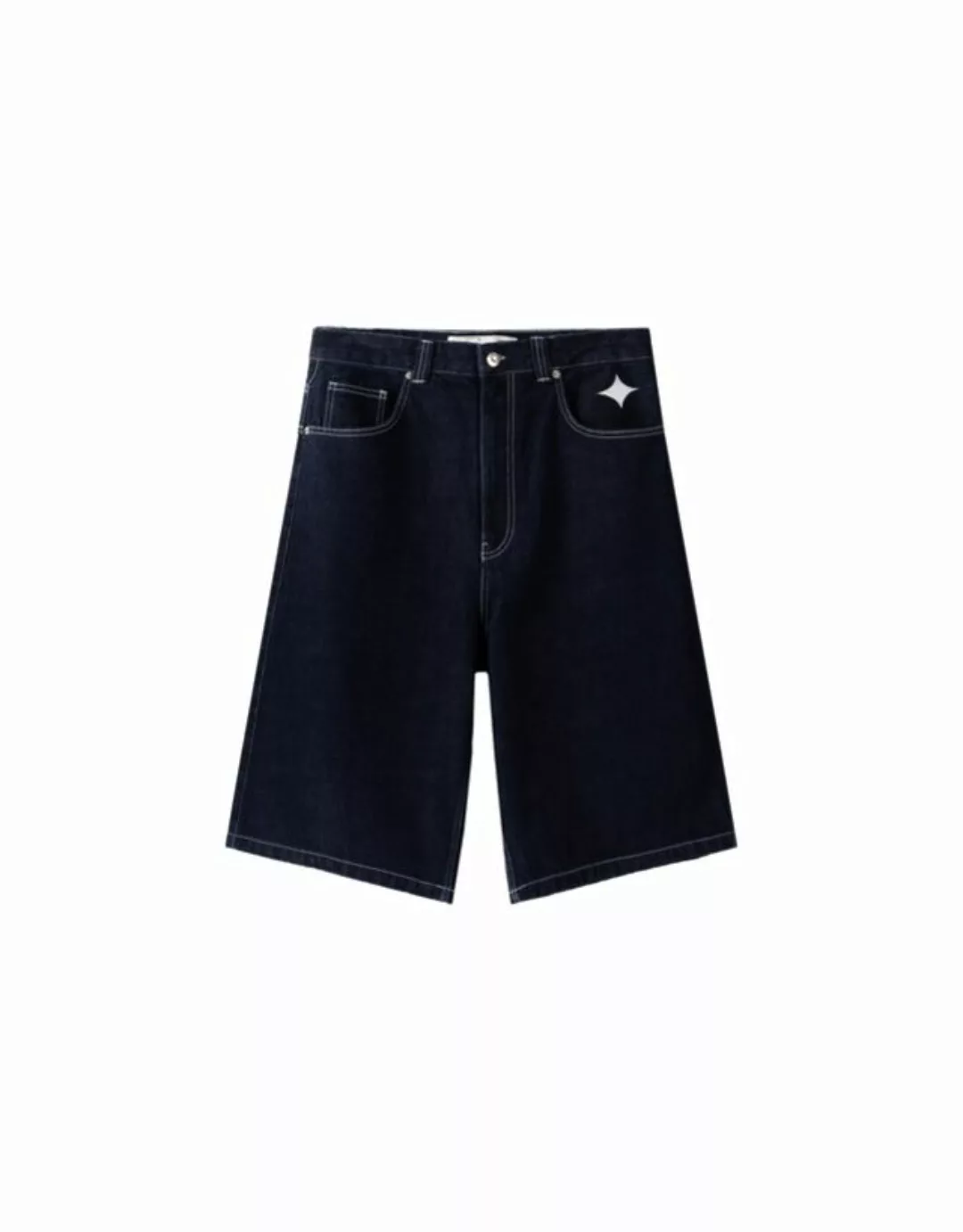 Bershka Jeans-Bermudashorts La Galaxy Mit Stickerei Damen 34 Blau günstig online kaufen