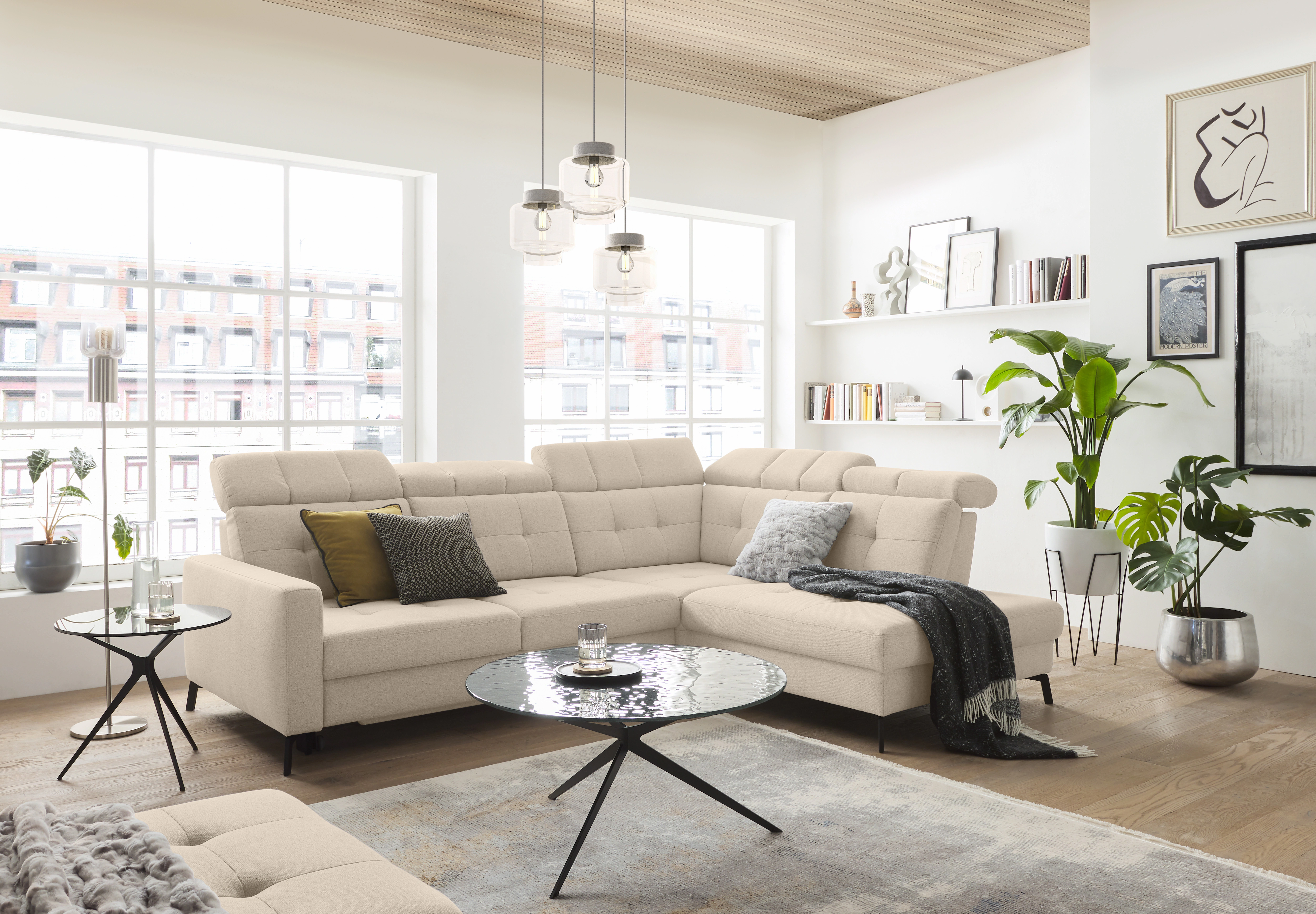 Musterring Ecksofa "MR 4615", mit Kopf- und Rückenverstellung, Metallfuß sc günstig online kaufen