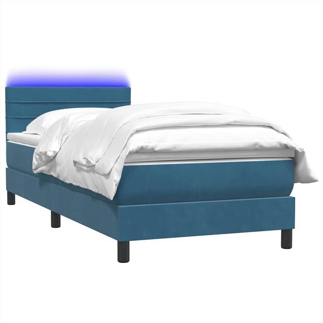 vidaXL Bett Boxspringbett mit Matratze Dunkelblau 80x210 cm Samt günstig online kaufen