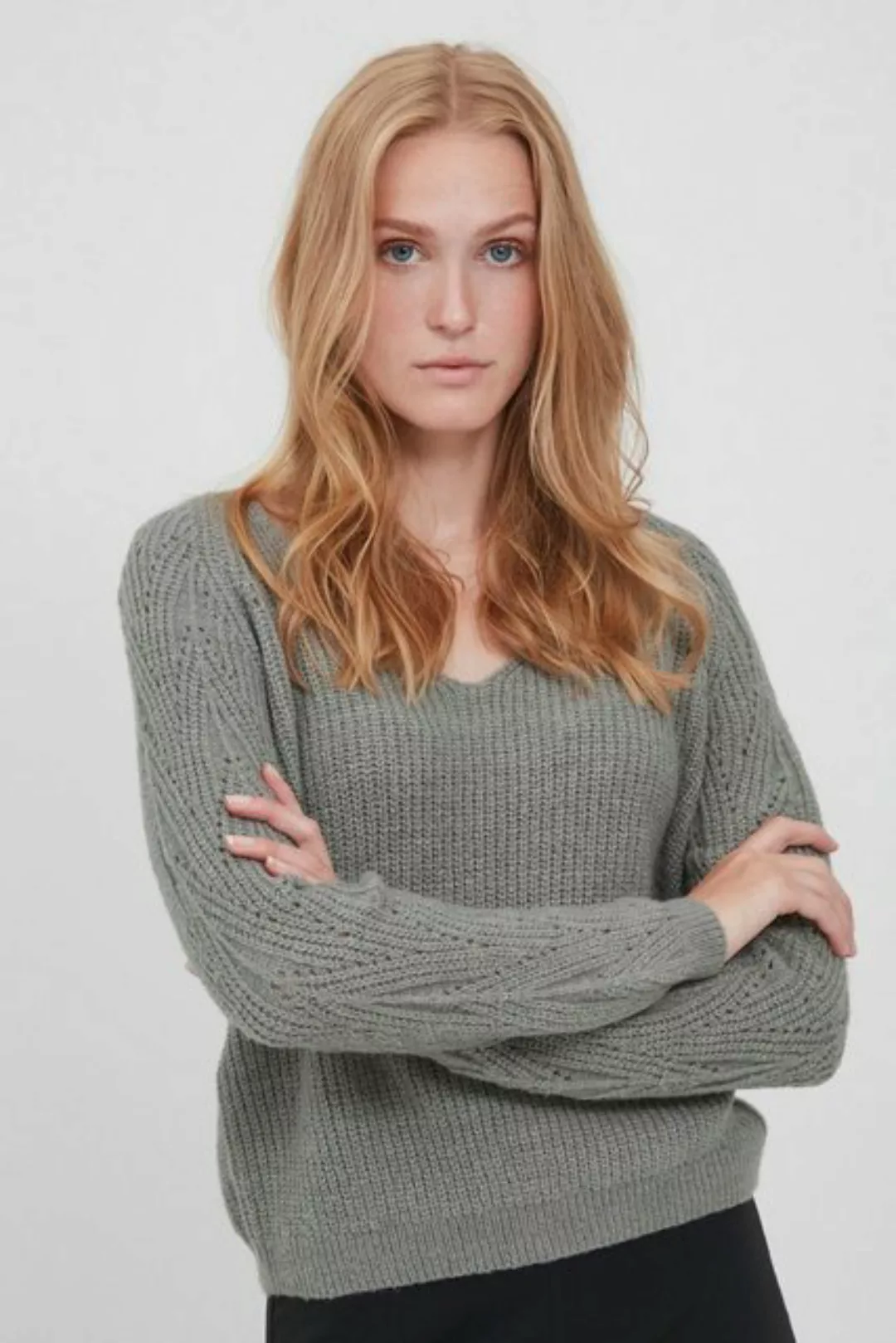 b.young Strickpullover BYOMIKKA JUMPER - 20810216 Strickpullover mit V-Auss günstig online kaufen