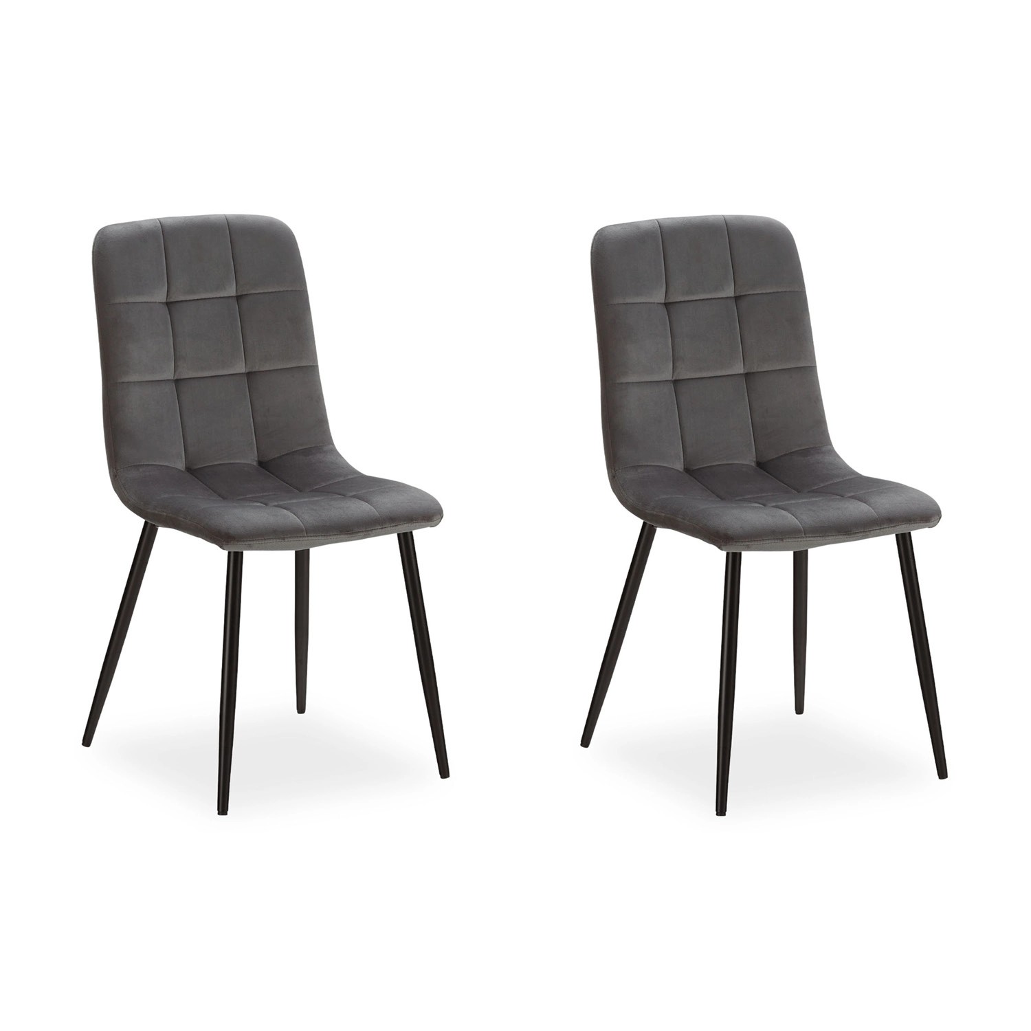 Homestyle4u Esszimmerstuhl 2er Set in Anthrazit Samt 2327 günstig online kaufen