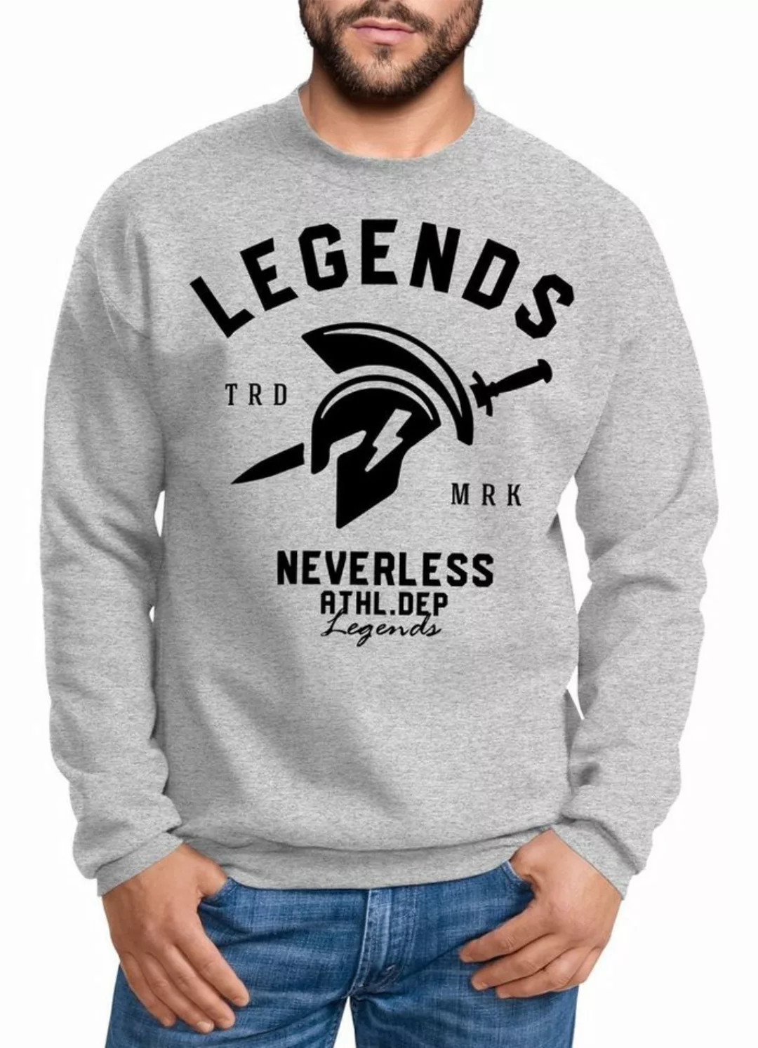 Neverless Sweatshirt Cooles Herren T-Shirt Legends Sparta Gladiator Gym Ath günstig online kaufen