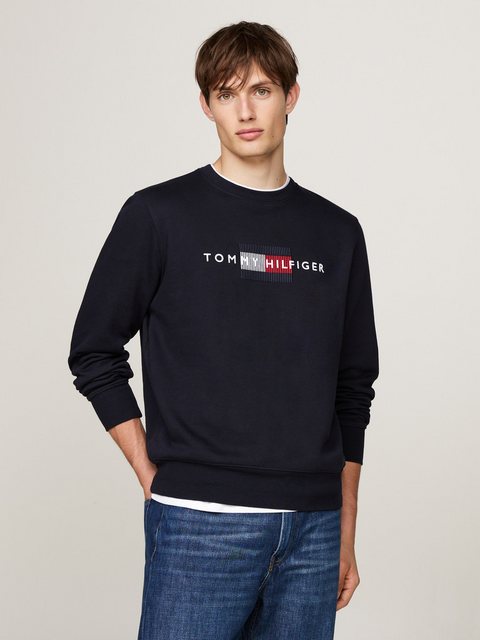 Tommy Hilfiger Sweatshirt HILFIGER FLAG EMBRO SWEATSHIRT mehrfarbige Sticke günstig online kaufen