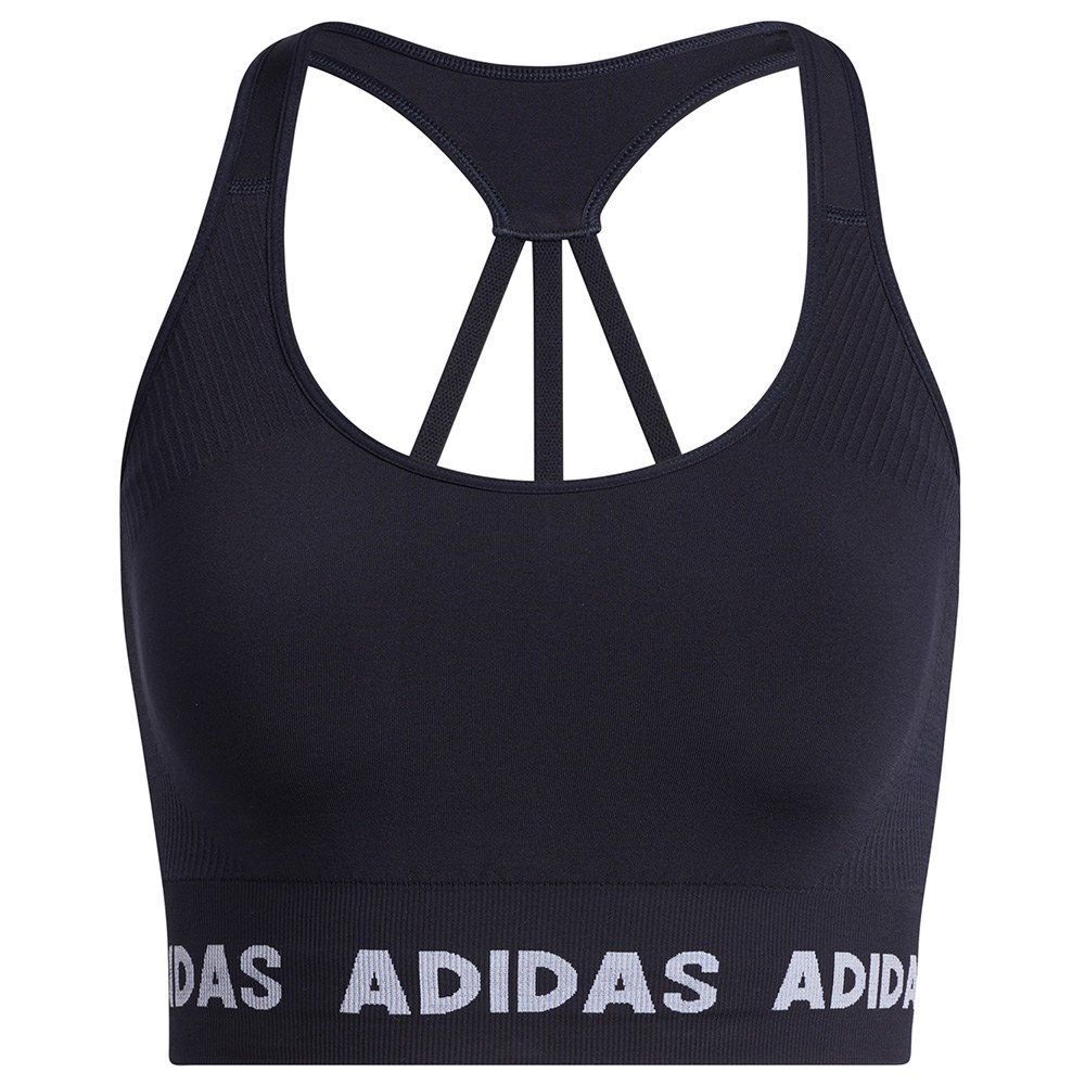 adidas – Training – Aeroknit – BH in Marineblau günstig online kaufen