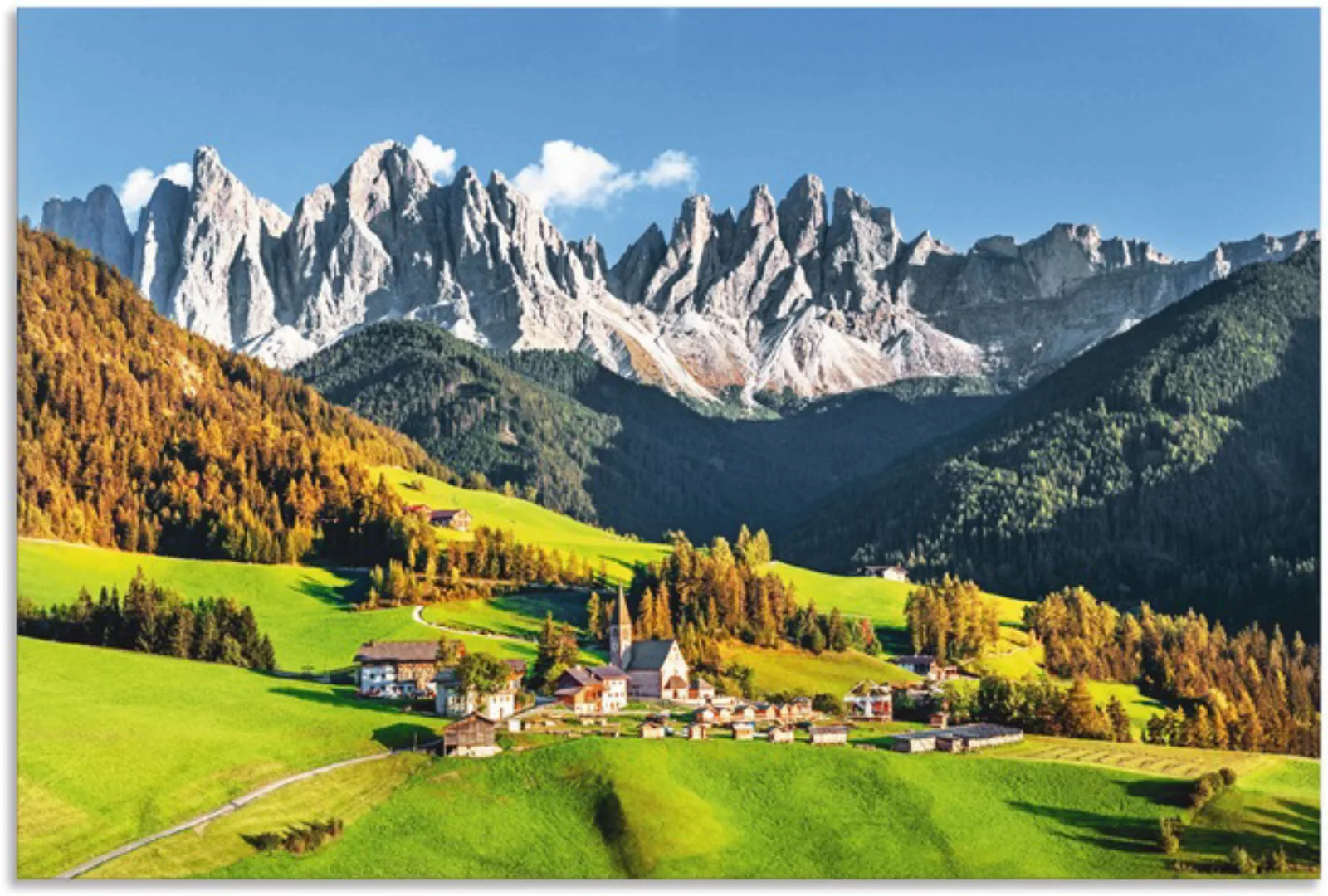 Artland Wandbild »Alpen Berge Santa Maddalena«, Berge & Alpenbilder, (1 St. günstig online kaufen