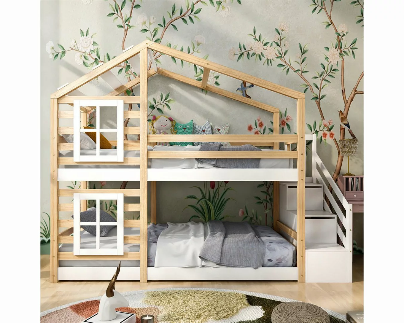 autolock Etagenbett Kinderbett Baumhaus mit Schublade und Rausfallschutz 90 günstig online kaufen