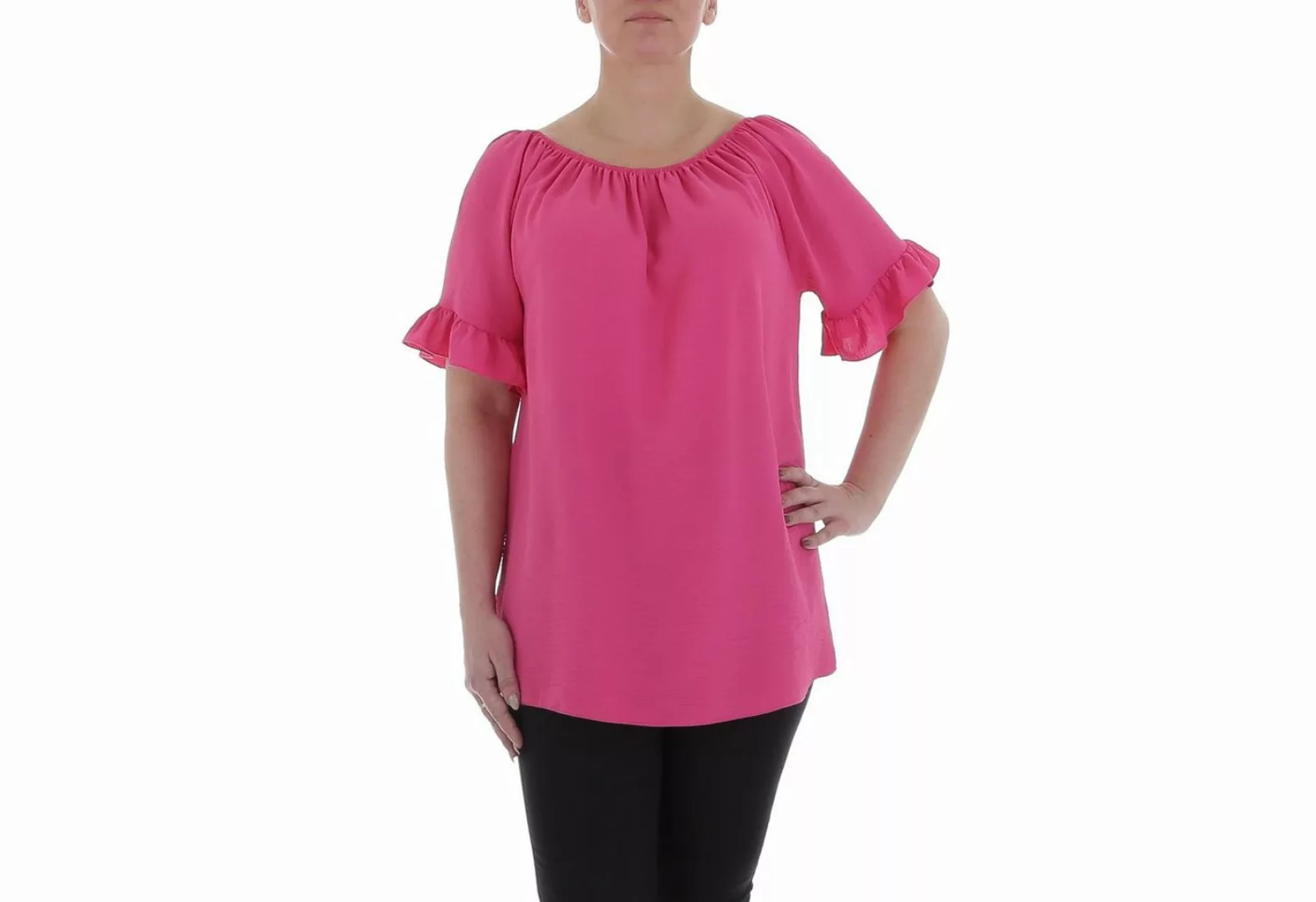 Ital-Design Kurzarmbluse Damen Elegant Bluse in Pink günstig online kaufen