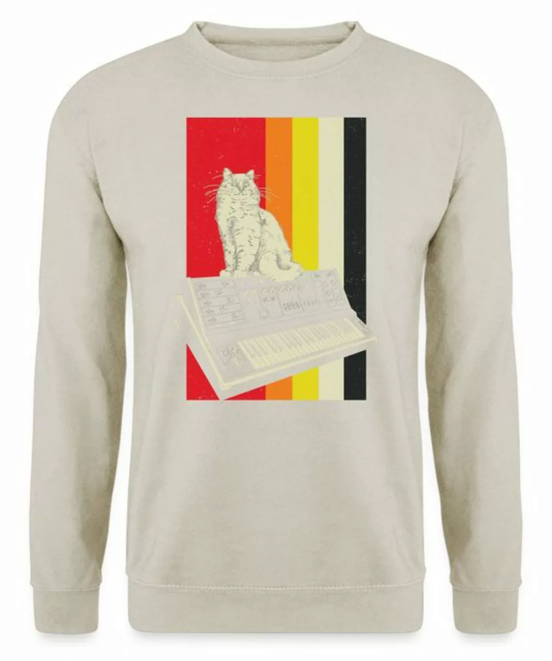 Quattro Formatee Sweatshirt Katze Cat Vintage Retro - Elektronische Musiker günstig online kaufen