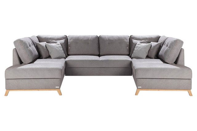 JVmoebel Ecksofa Wohnlandschaft Ecksofa Stoff U-Form Bettfunktion Couch, Ma günstig online kaufen