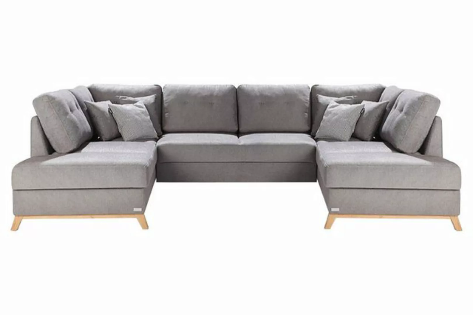 JVmoebel Ecksofa Wohnlandschaft Ecksofa Stoff U-Form Bettfunktion Couch, Ma günstig online kaufen